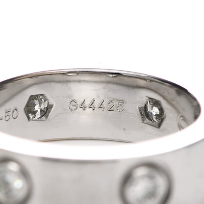 Cartier 18K White Gold 6 Diamond 5.5mm LOVE Ring 50 5.25 6 of 8