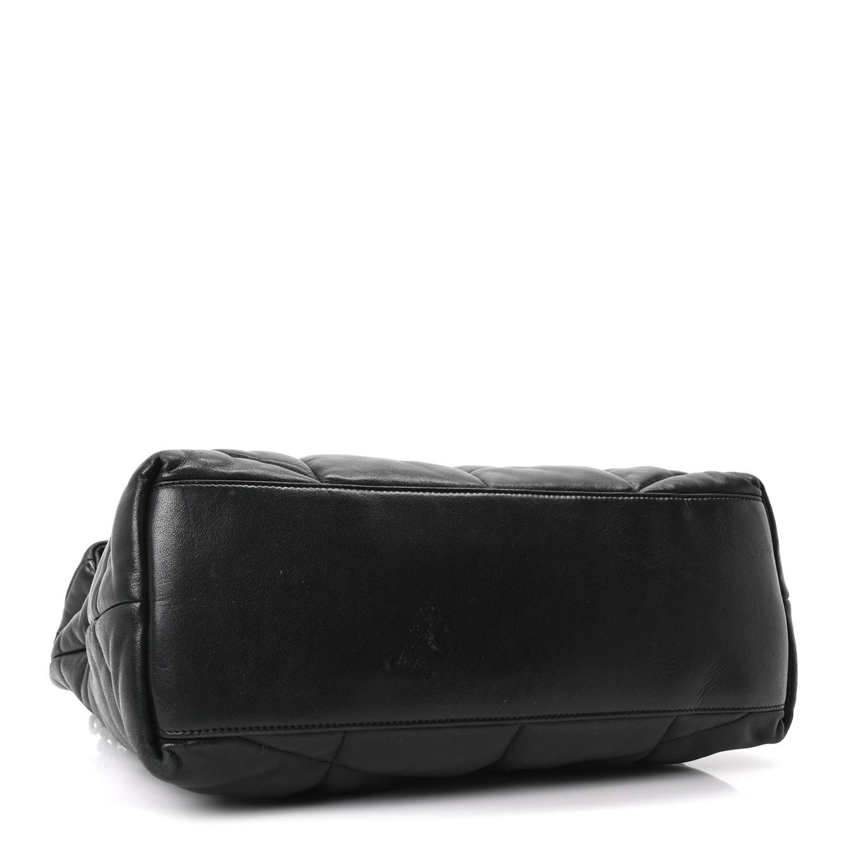 Lambskin Quilted Medium Loulou Puffer Monogram Chain Satchel Black
