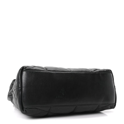 Saint Laurent Lambskin Quilted Medium Loulou Puffer Monogram Chain Satchel Black 3 of 9