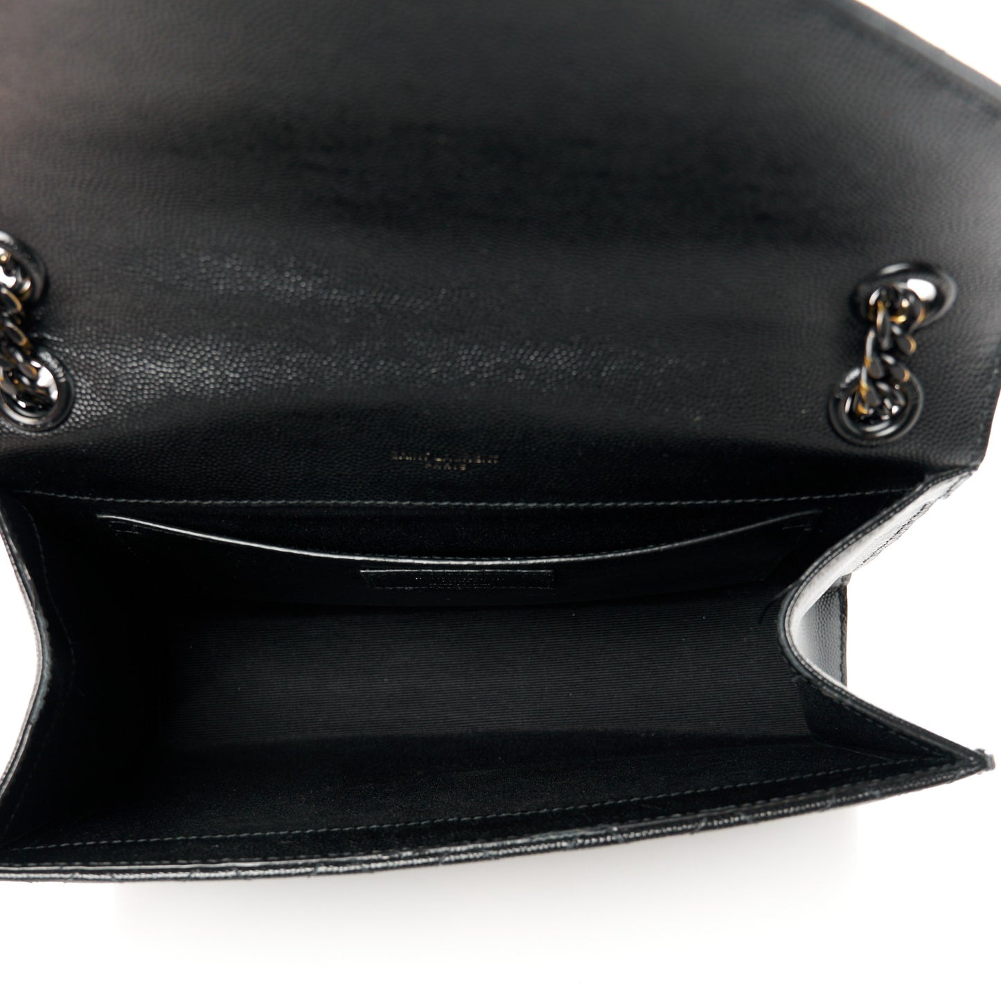 Grain De Poudre Textured Mixed Matelasse Triquilt Medium Monogram Monochrome Satchel Black
