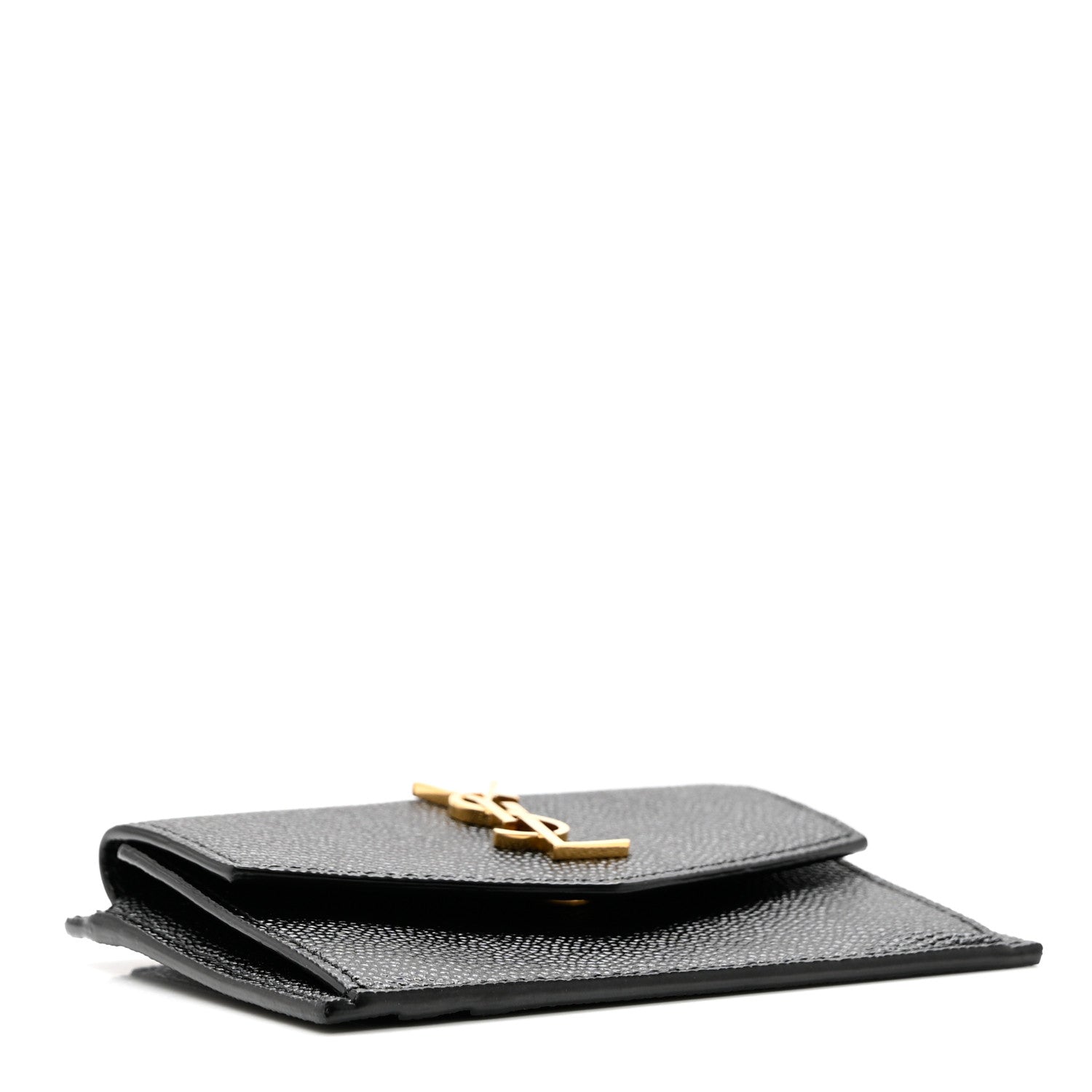 Saint Laurent Grain De Poudre Uptown Monogram Card Case Black 4 of 6
