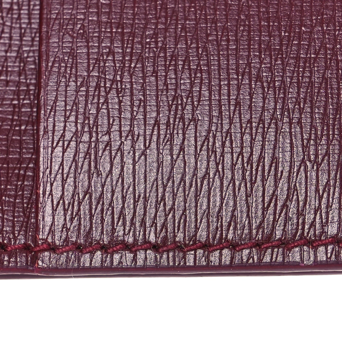 Textured Calfskin Script Logo Mini Wallet Rosso Ancora