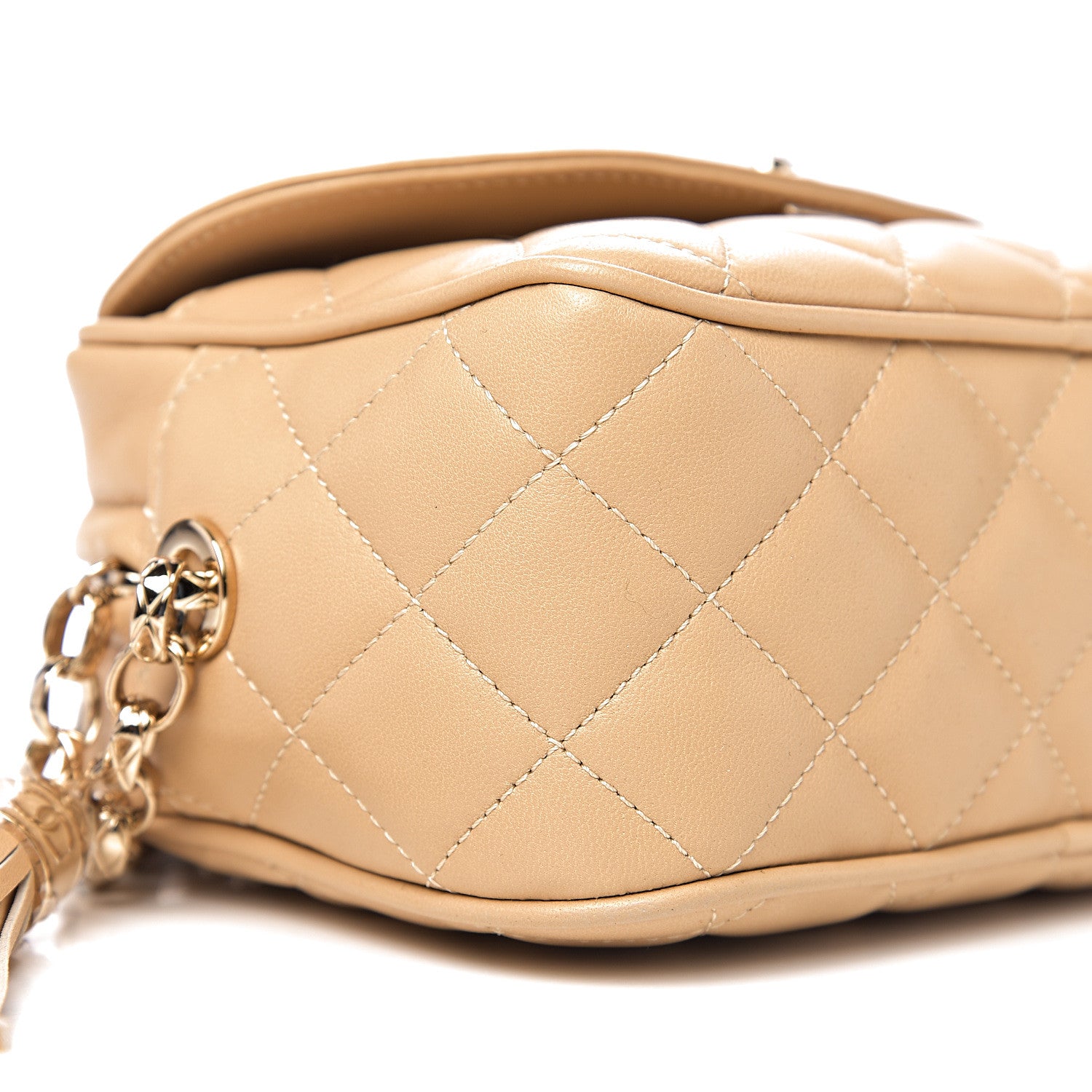 Chanel Lambskin Quilted Coco Vintage Camera Case Beige 7 of 9