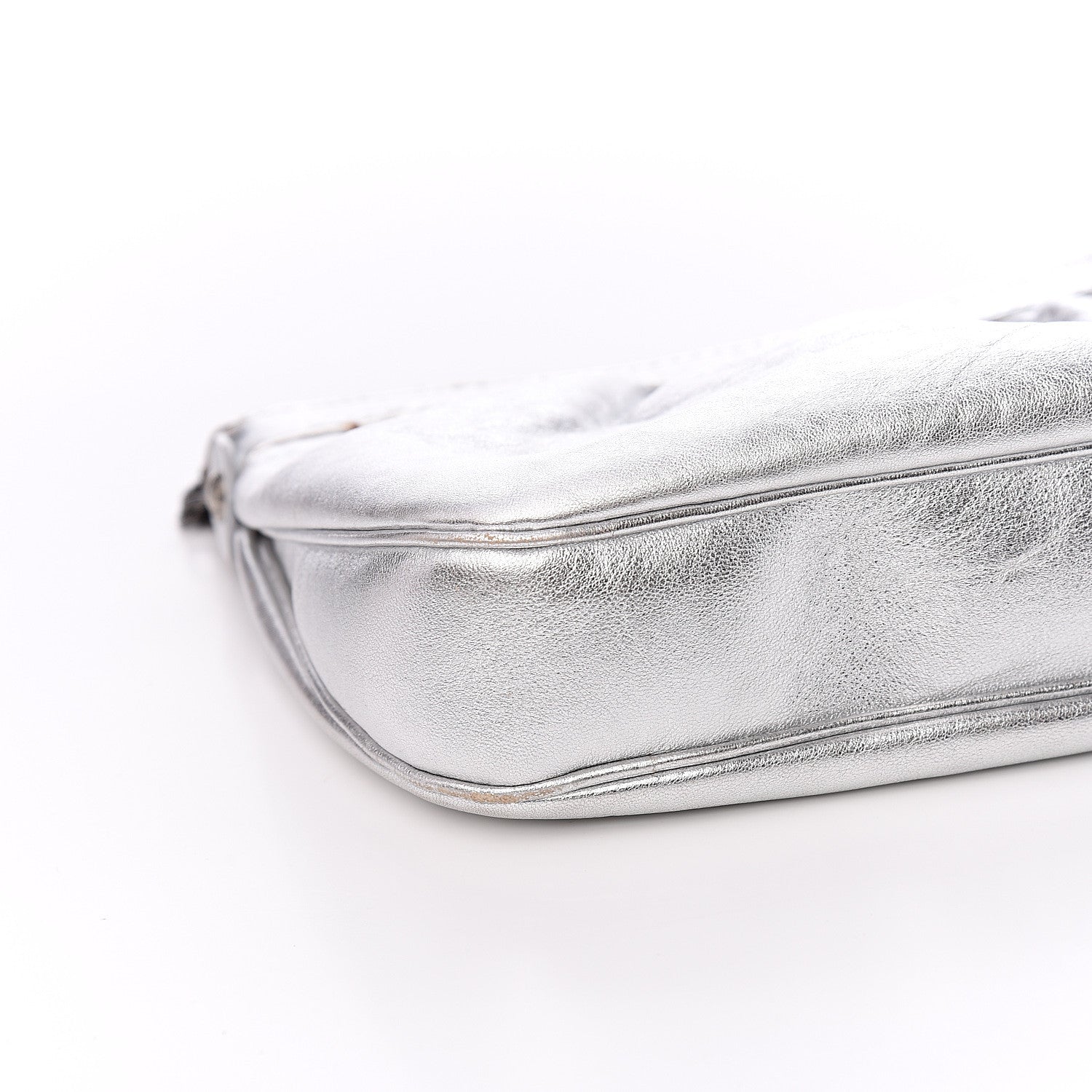 Burberry Metallic Calfskin Pochette Silver 9 of 11