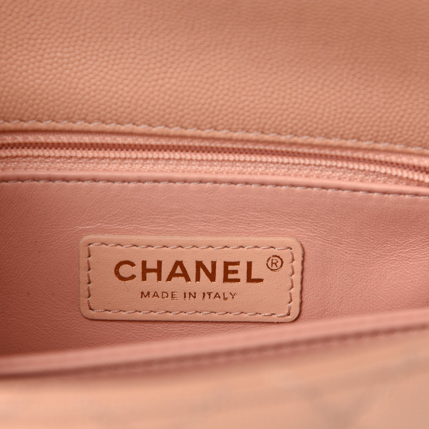 Caviar Quilted Mini Coco Handle Flap Beige