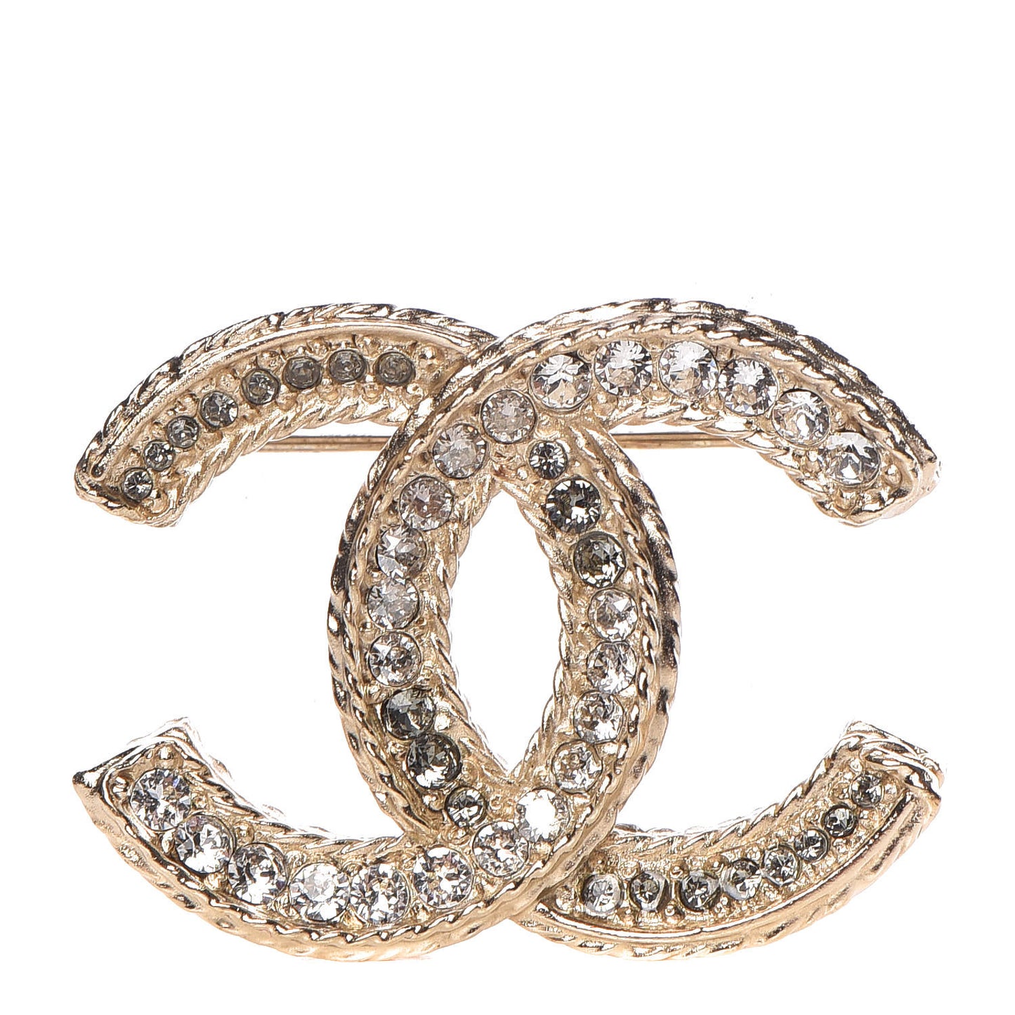 Crystal CC Brooch Light Gold