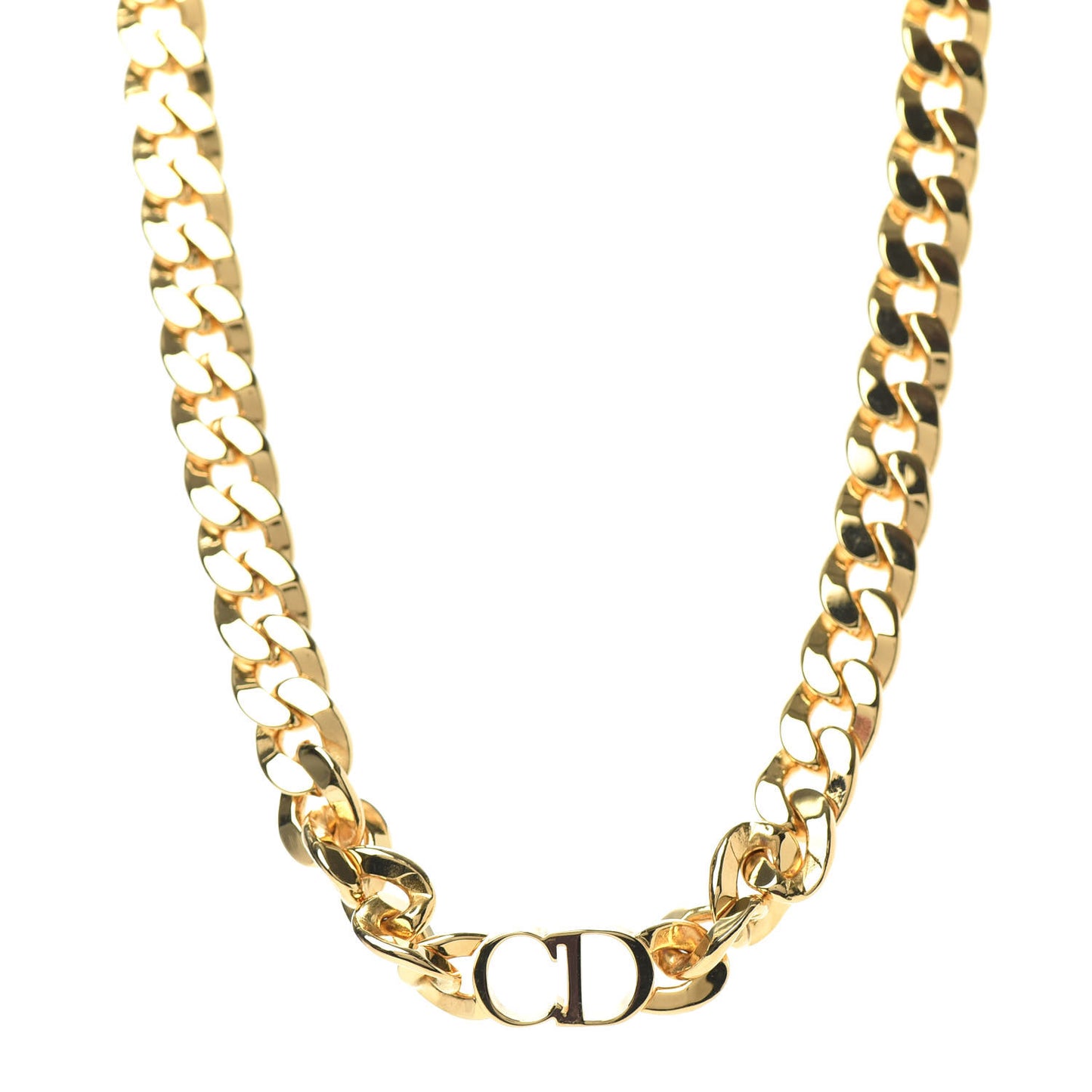 Metal CD Choker Necklace Gold