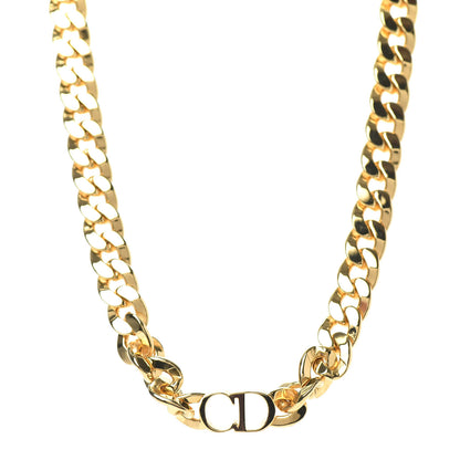 Christian Dior Metal CD Choker Necklace Gold 1 of 5