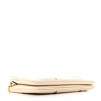 Louis Vuitton Empreinte Monogram Giant Double Zip Pochette Creme Bois de Rose 4 of 12