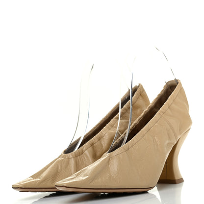 Bottega Veneta Crushed Nappa Almond Pumps 38.5 Cane Sugar 3 of 7