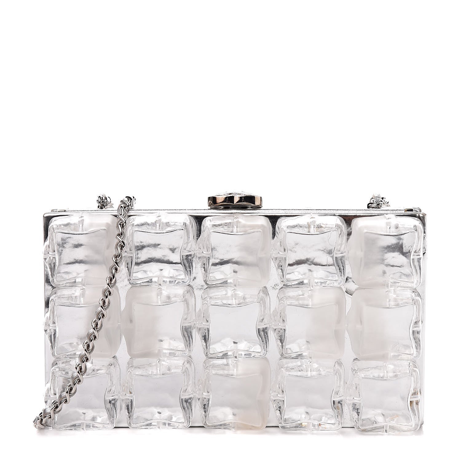 Chanel Plexi Ice Cube Clutch Silver 1 of 13