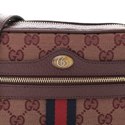 Gucci Monogram Textured Dollar Calfskin Web Mini Ophidia Shoulder Bag Sahara Rubino Chardonnay 7 of 10