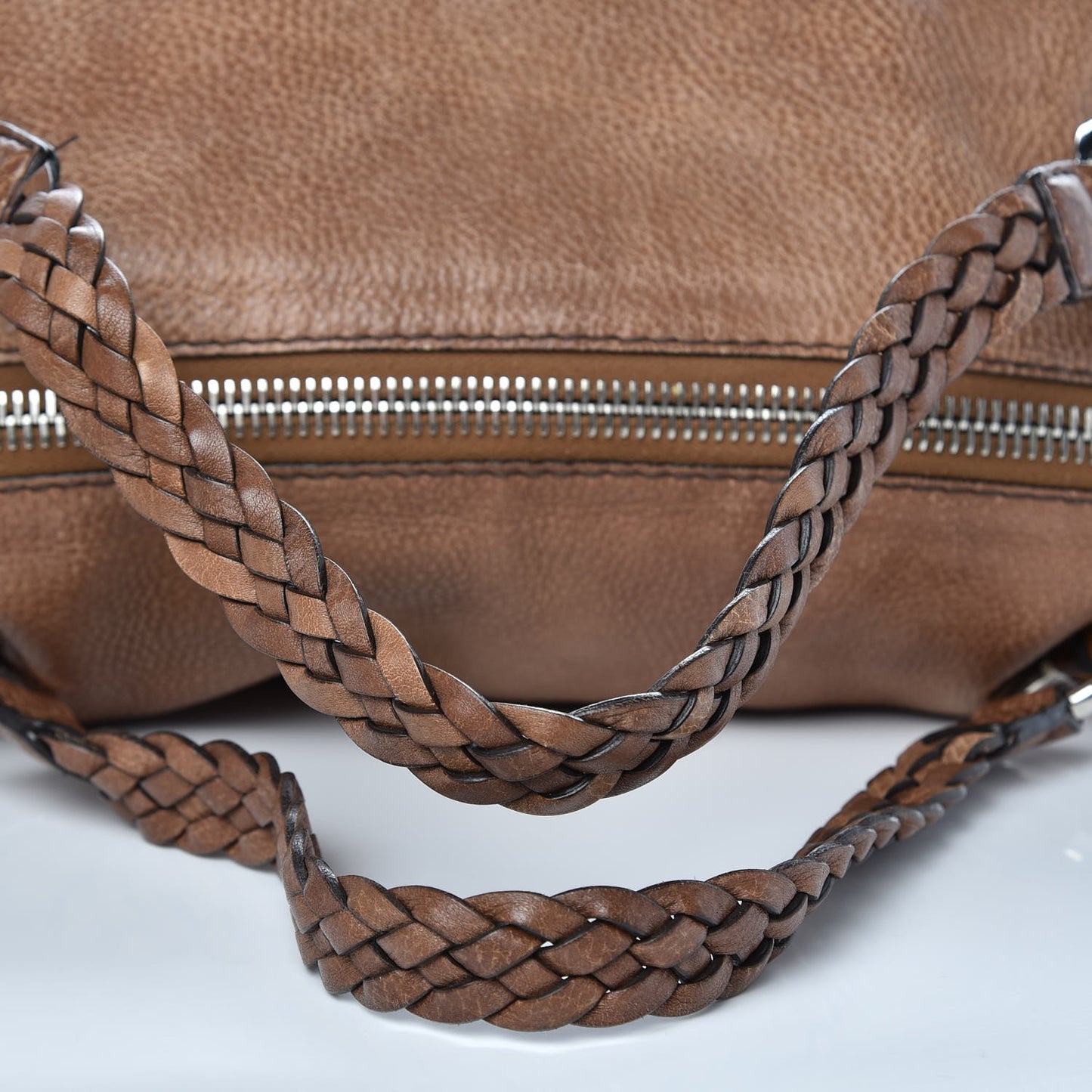 Calfskin Large Bamboo Bar Shoulder Bag Light Brown