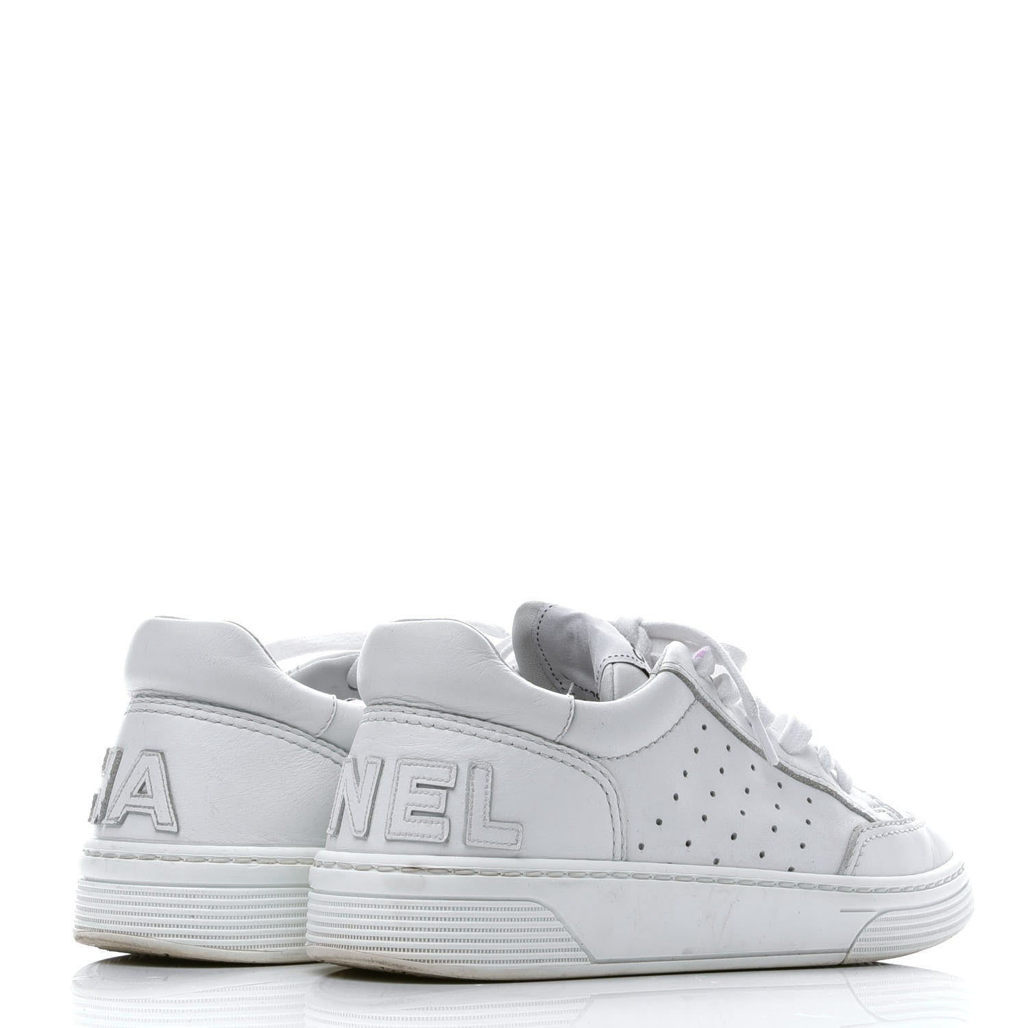Chanel Calfskin Womens Logo Sneakers 36 White 3 of 8