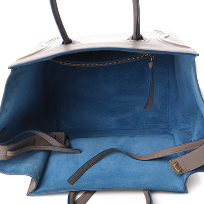 Celine Baby Grained Medium Phantom Luggage Taupe Blue Trim 4 of 14