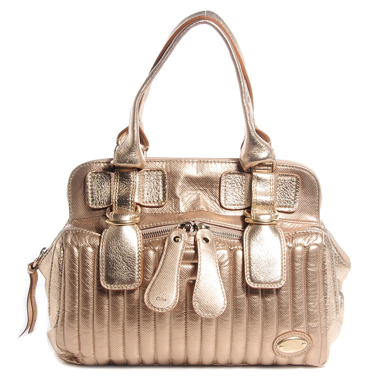 Chloe Lambskin Quilted Large Bay Tote Rose Gold 1 of 11