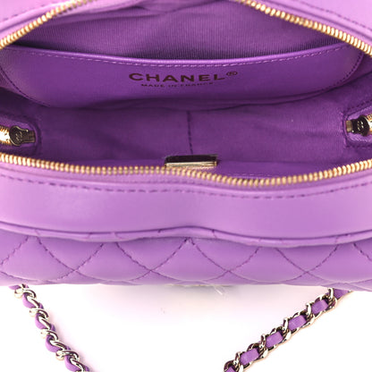 Chanel Lambskin Quilted CC In Love Heart Bag Purple 7 of 12