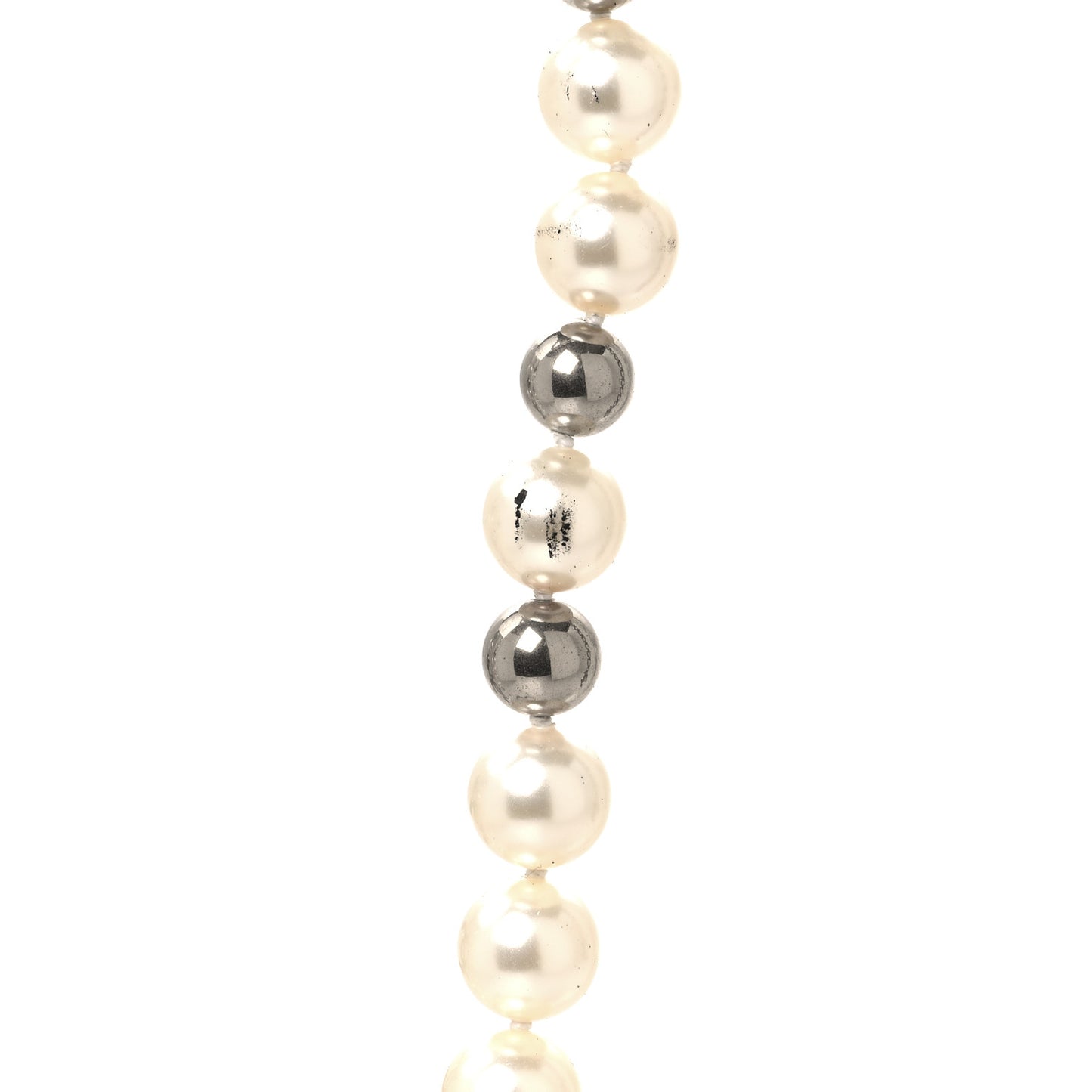 Pearl Multistrand CC Long Necklace Pearly White