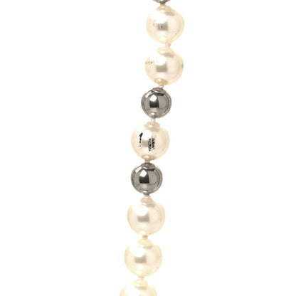 Chanel Pearl Multistrand CC Long Necklace Pearly White 6 of 7