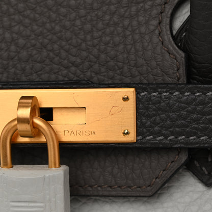 Hermes Taurillon Clemence Horseshoe Birkin 30 Gris Perle Etain Graphite 13 of 14