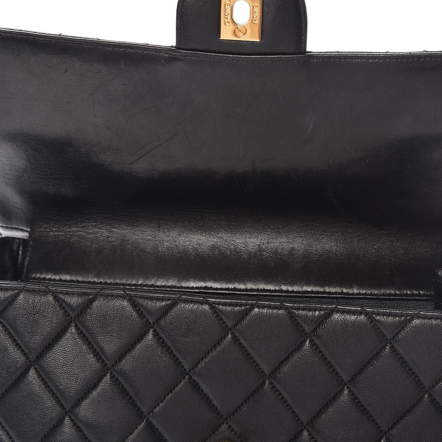 Lambskin Quilted Medium Double Sided Flap Black