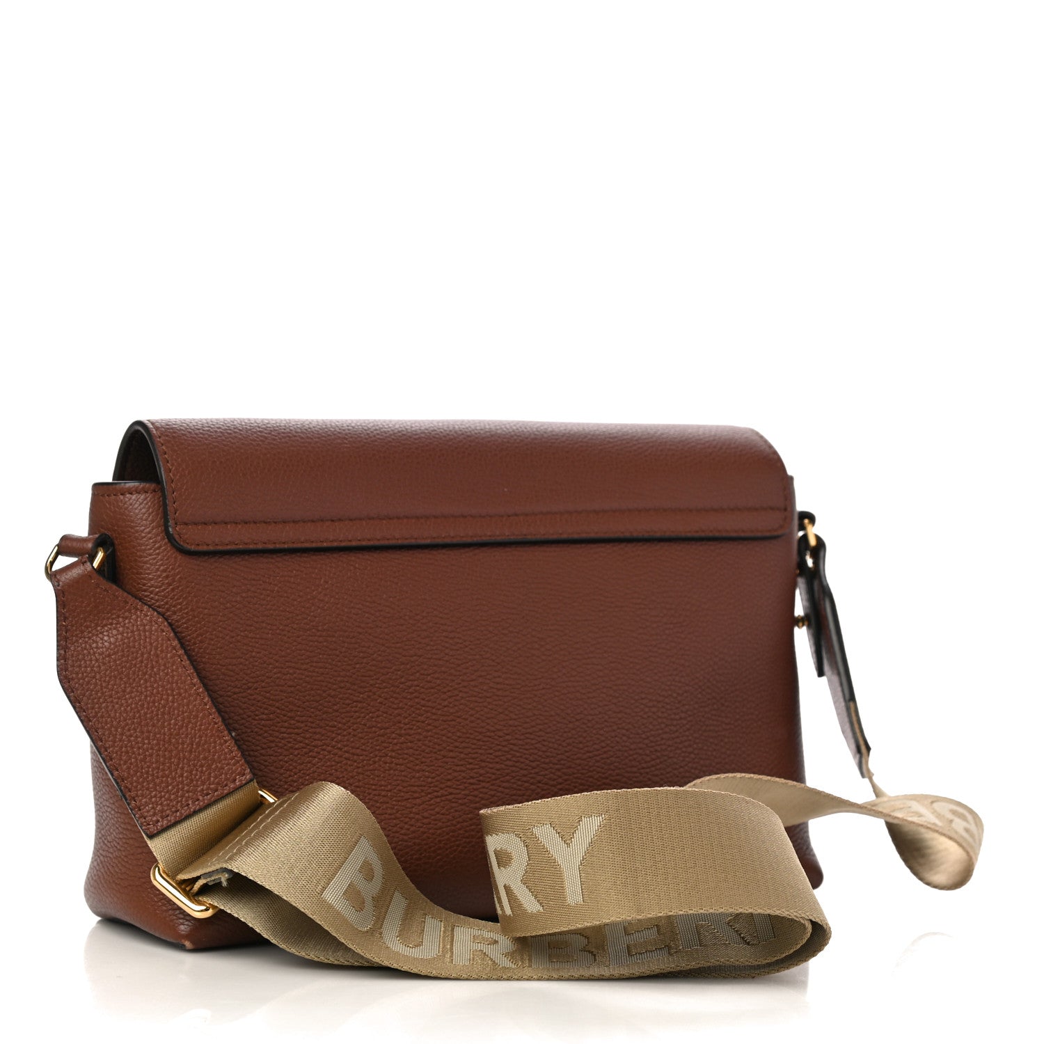 Burberry Calfskin Vintage Check Note Crossbody Bag Tan 2 of 8