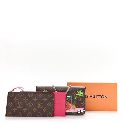 Louis Vuitton Monogram 2021 Christmas Animation Hollywood Pochette Felicie Chain Wallet Fuchsia 11 of 11