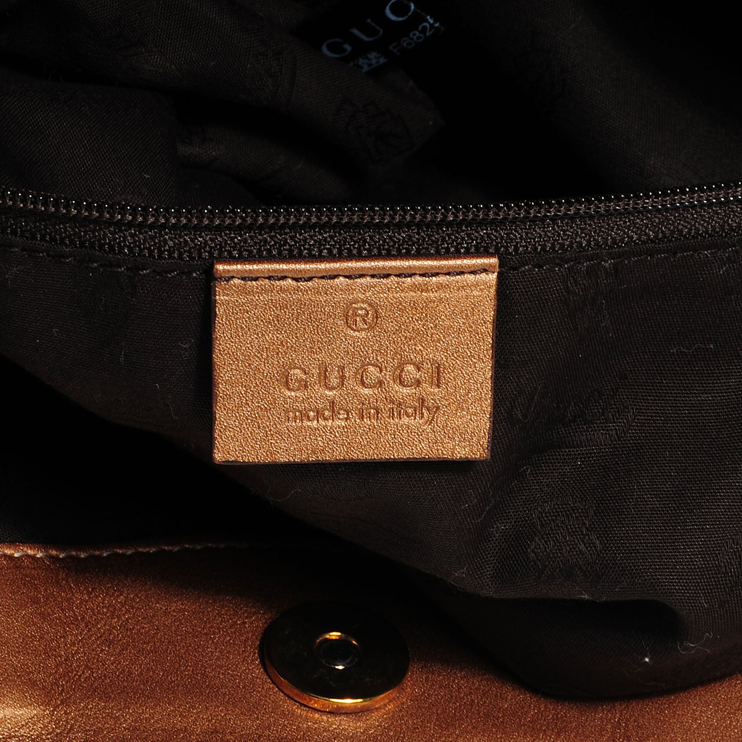 Gucci Metallic Guccissima Medium Sukey Tote Bronze 6 of 8
