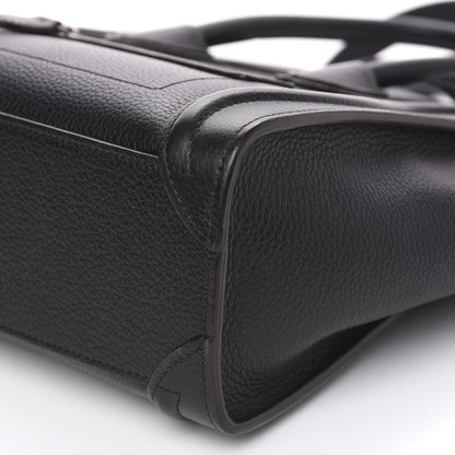 Celine Drummed Calfskin Nano Luggage Black 9 of 10