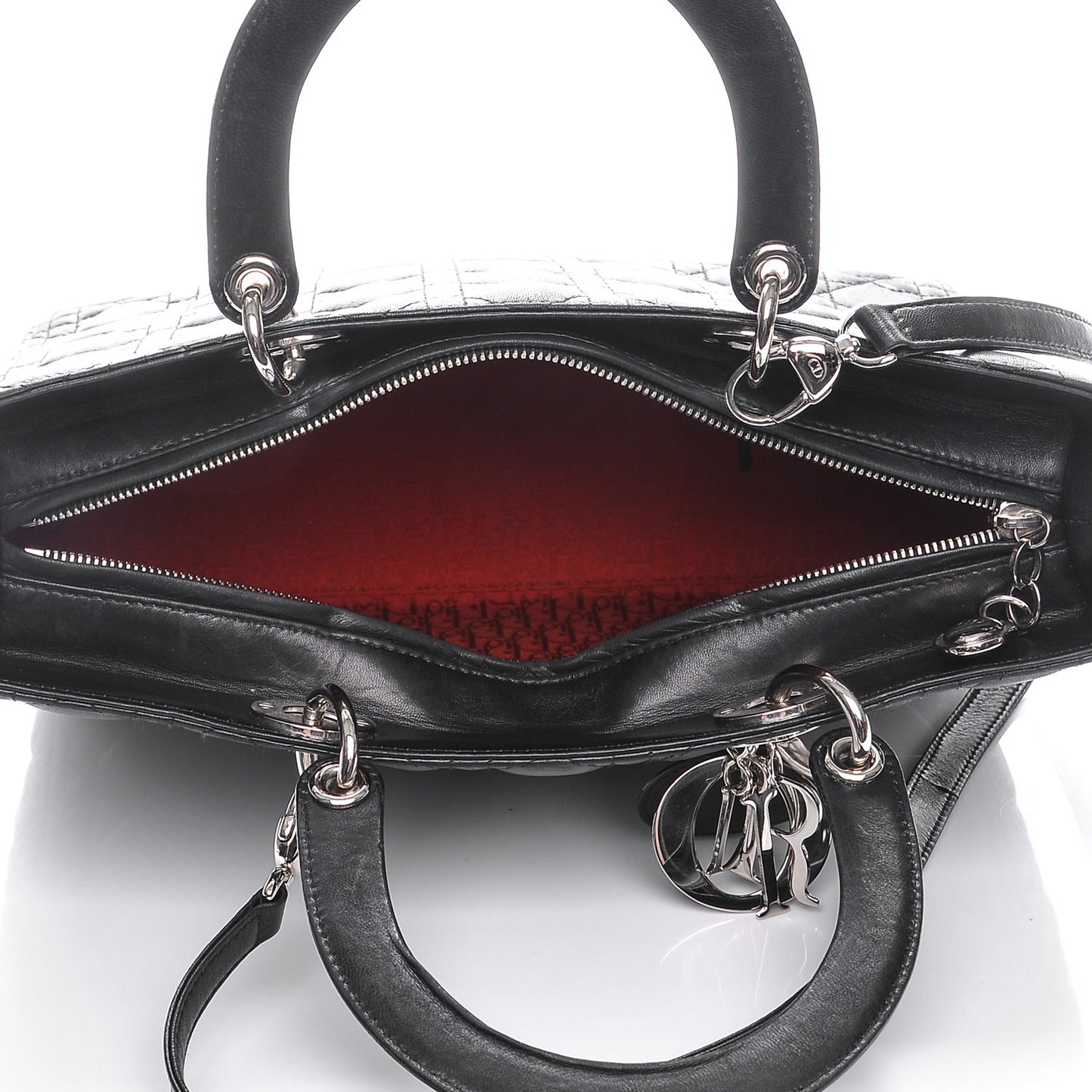 Lambskin Cannage Large Lady Dior Black