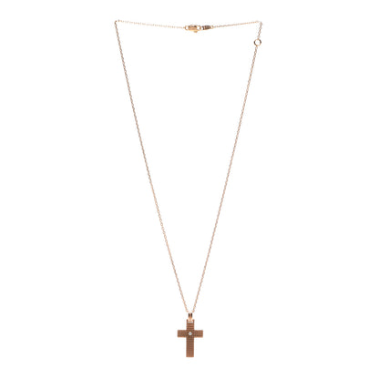 Damiani 18K Rose Gold Diamond Metropolitan Cross Pendant Necklace 3 of 5