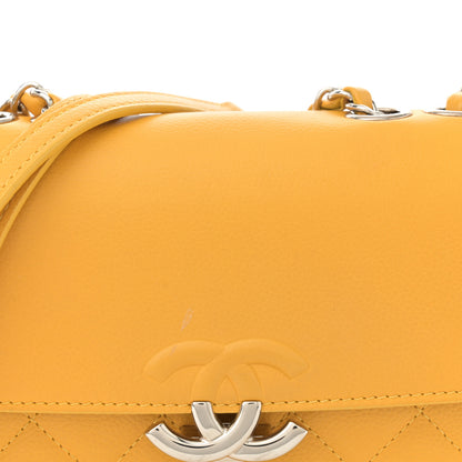 Chanel Caviar Quilted CC Box Flap Yellow 14 of 18