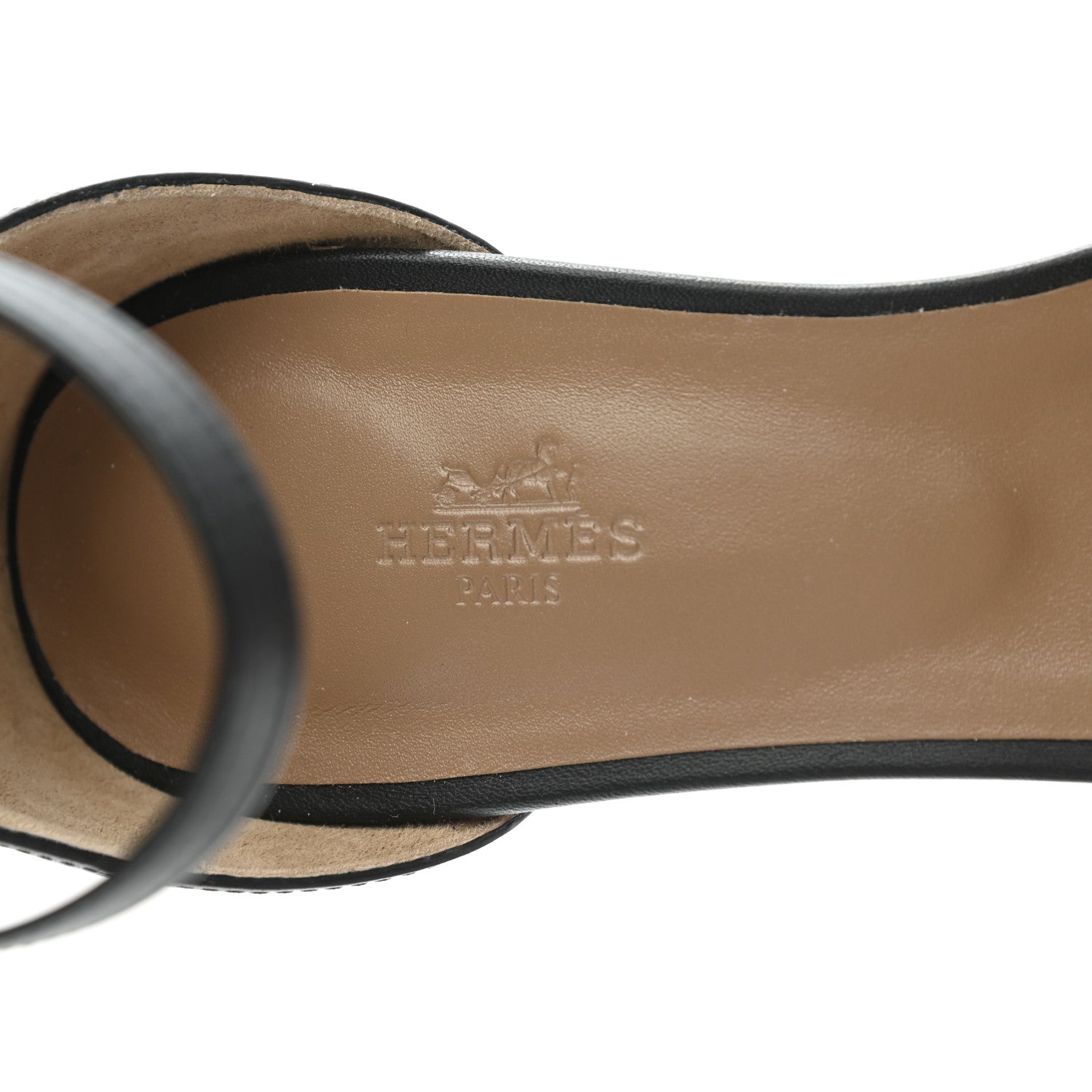 Hermes Calfskin Legend Wedge Sandals 41 Black 7 of 9