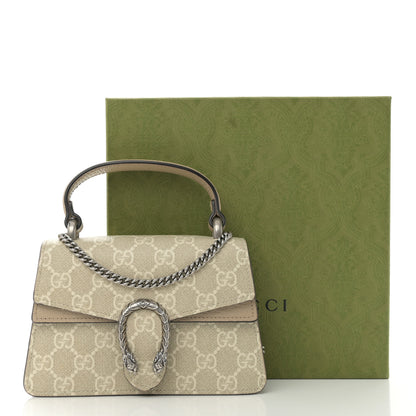 Gucci GG Supreme Monogram Mini Dionysus Top Handle Bag Beige Mystic White Oatmeal 12 of 12