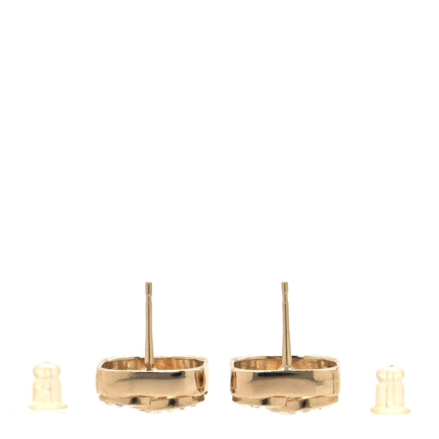 Crystal Square CC Earrings Gold