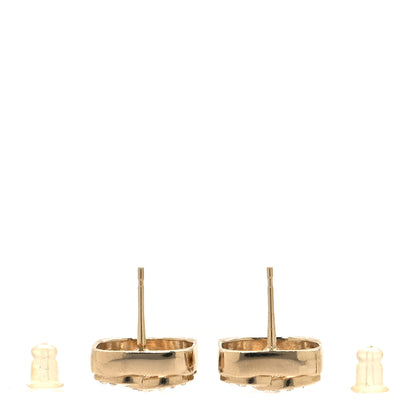 Chanel Crystal Square CC Earrings Gold 3 of 4