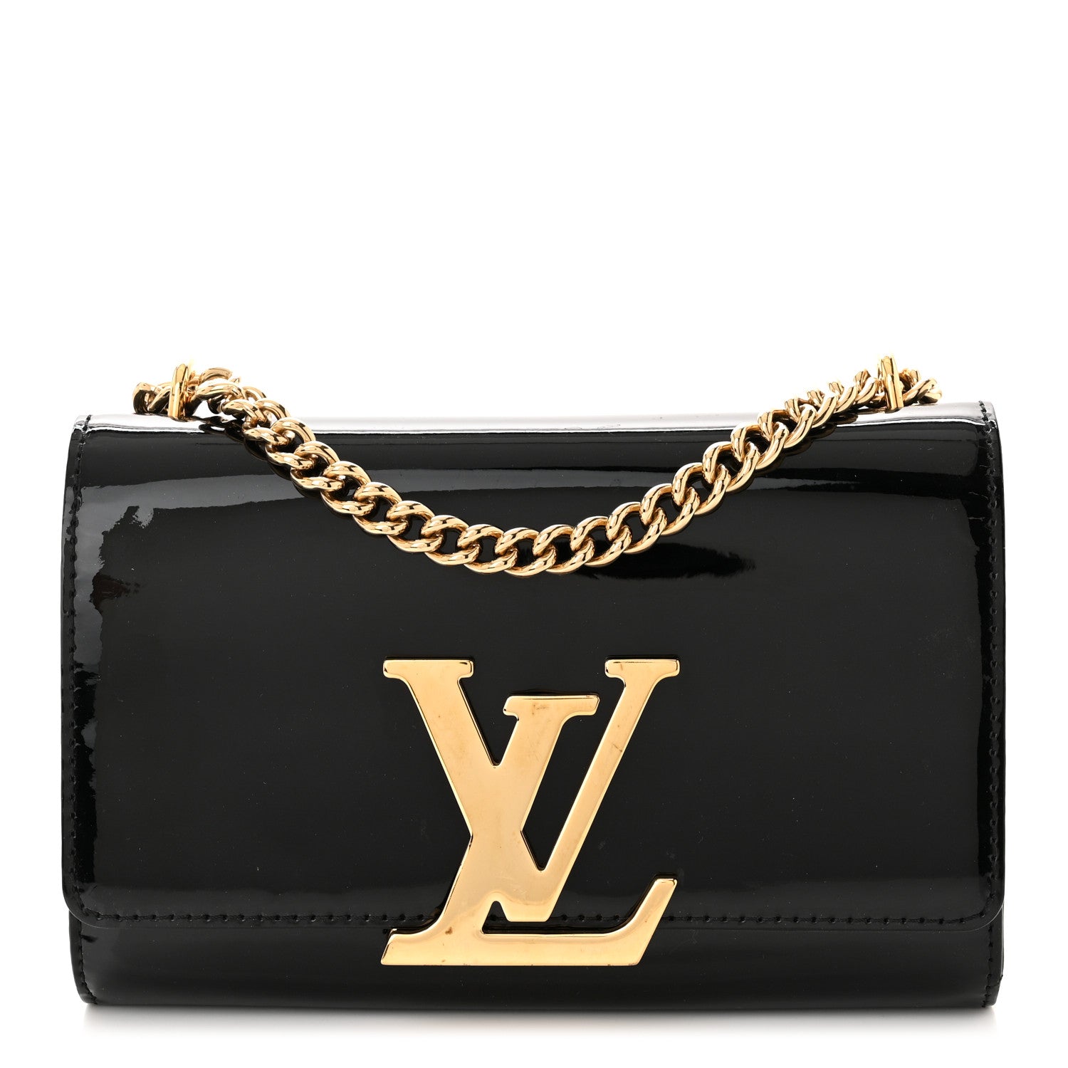 Louis Vuitton Patent Chain Louise MM Black 1 of 13