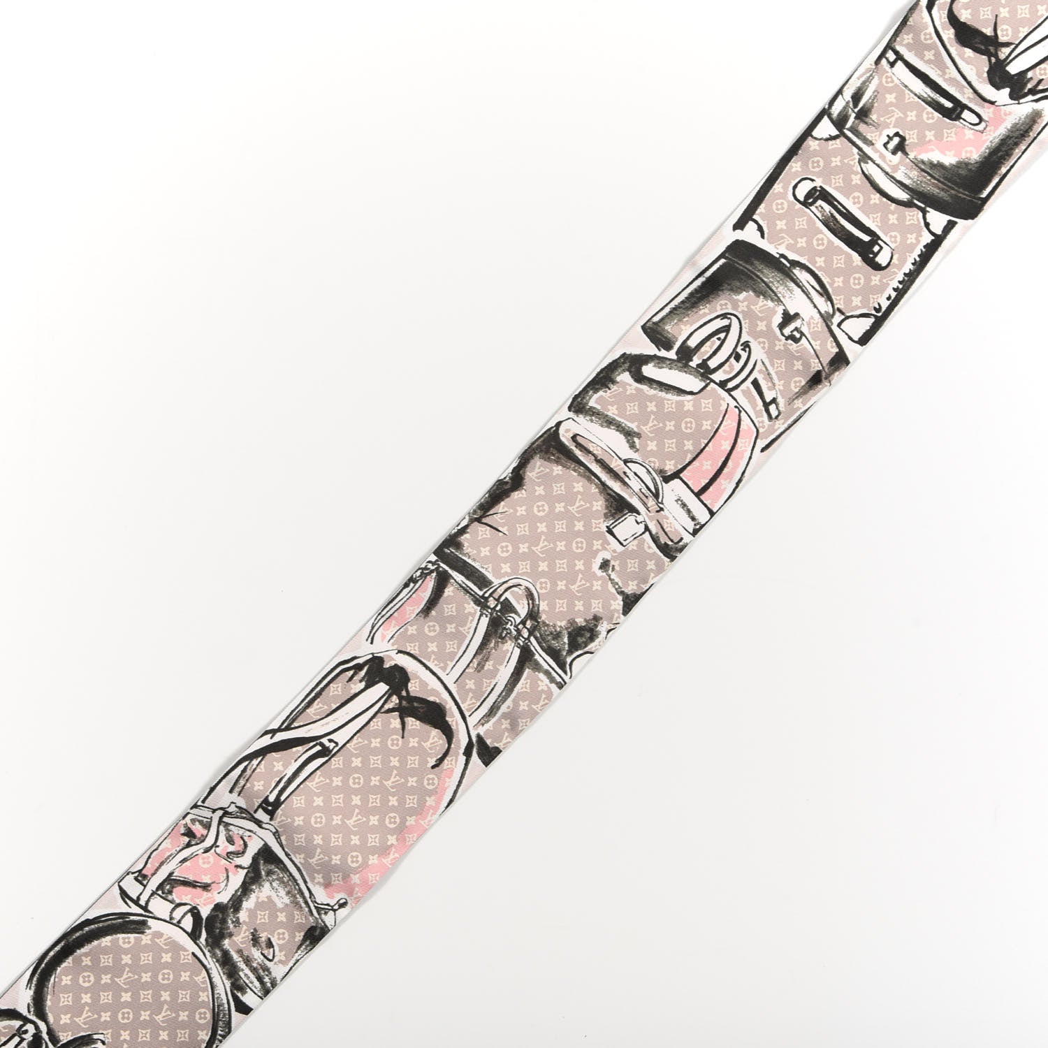 Louis Vuitton Silk Monogram Trunks Bandeau Rose Poudre 3 of 4