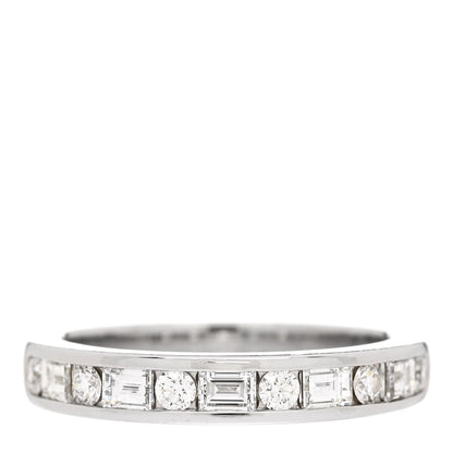 Tiffany Platinum Round Baguette Diamond 3mm Channel-Set Wedding Band Ring 53 6.25 1 of 5
