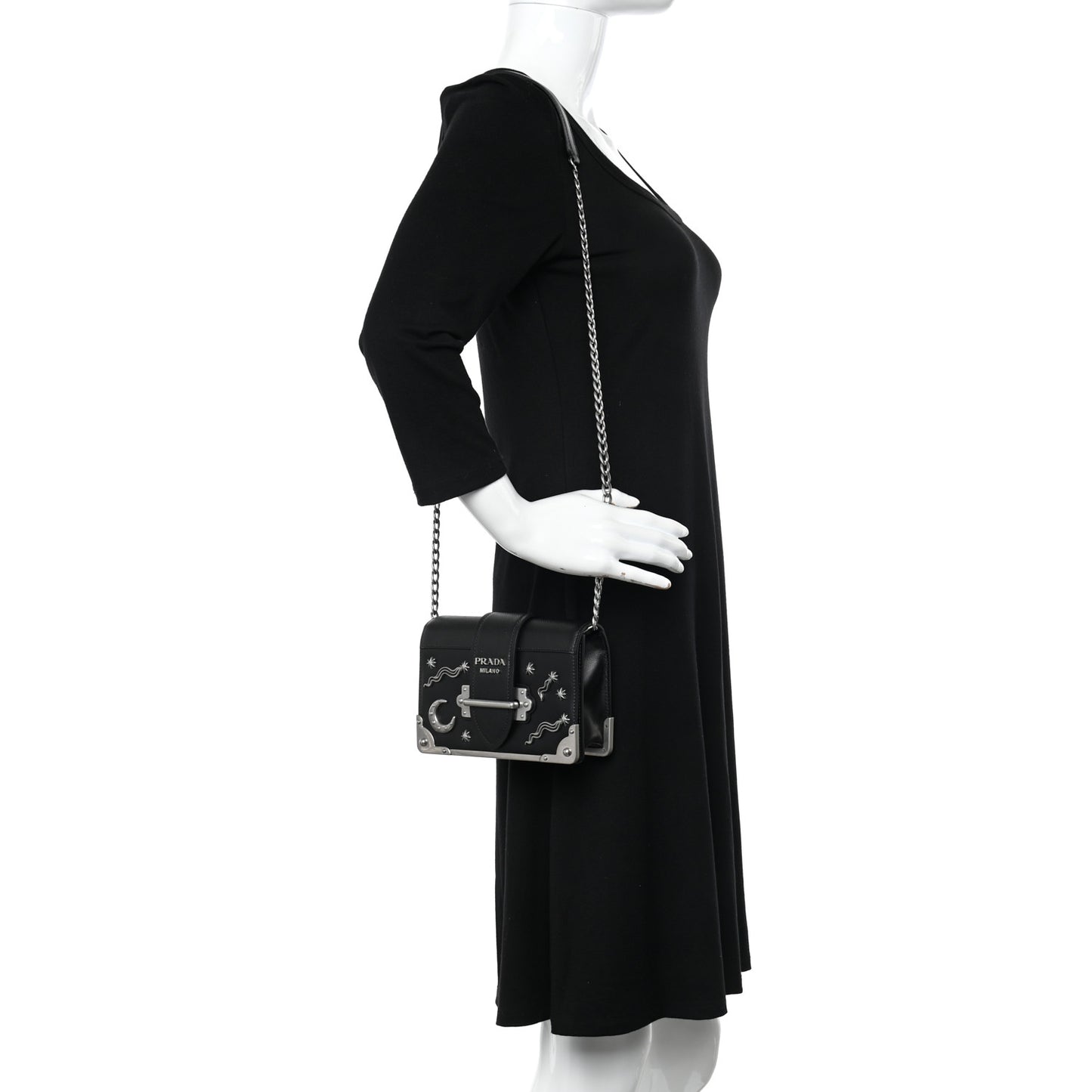 City Calf Saffiano Cahier Astrology Bag Black