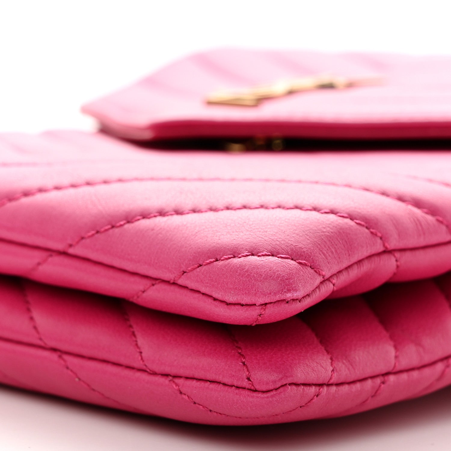 Saint Laurent Lambskin Quilted Double Flap Bag Pink 12 of 12