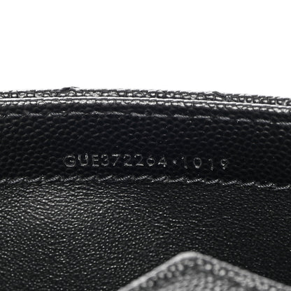 Saint Laurent Grain De Poudre Matelasse Chevron Monogram Flap Wallet Black 7 of 11