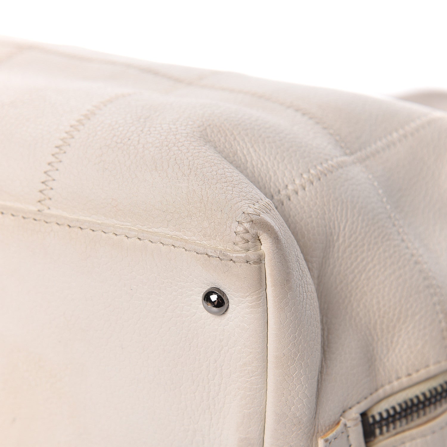 Chanel Caviar Square Stitched Large Tote White 19 of 23