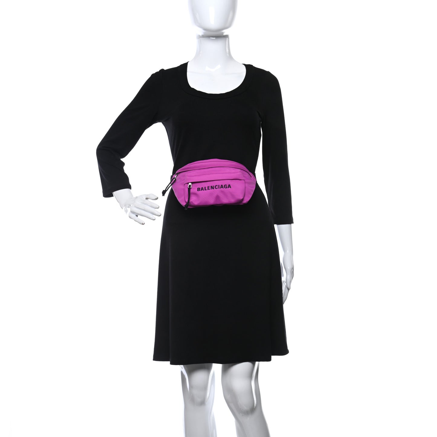 Sport Nylon Logo Embroidered Small Wheel Beltpack Fuchsia Black