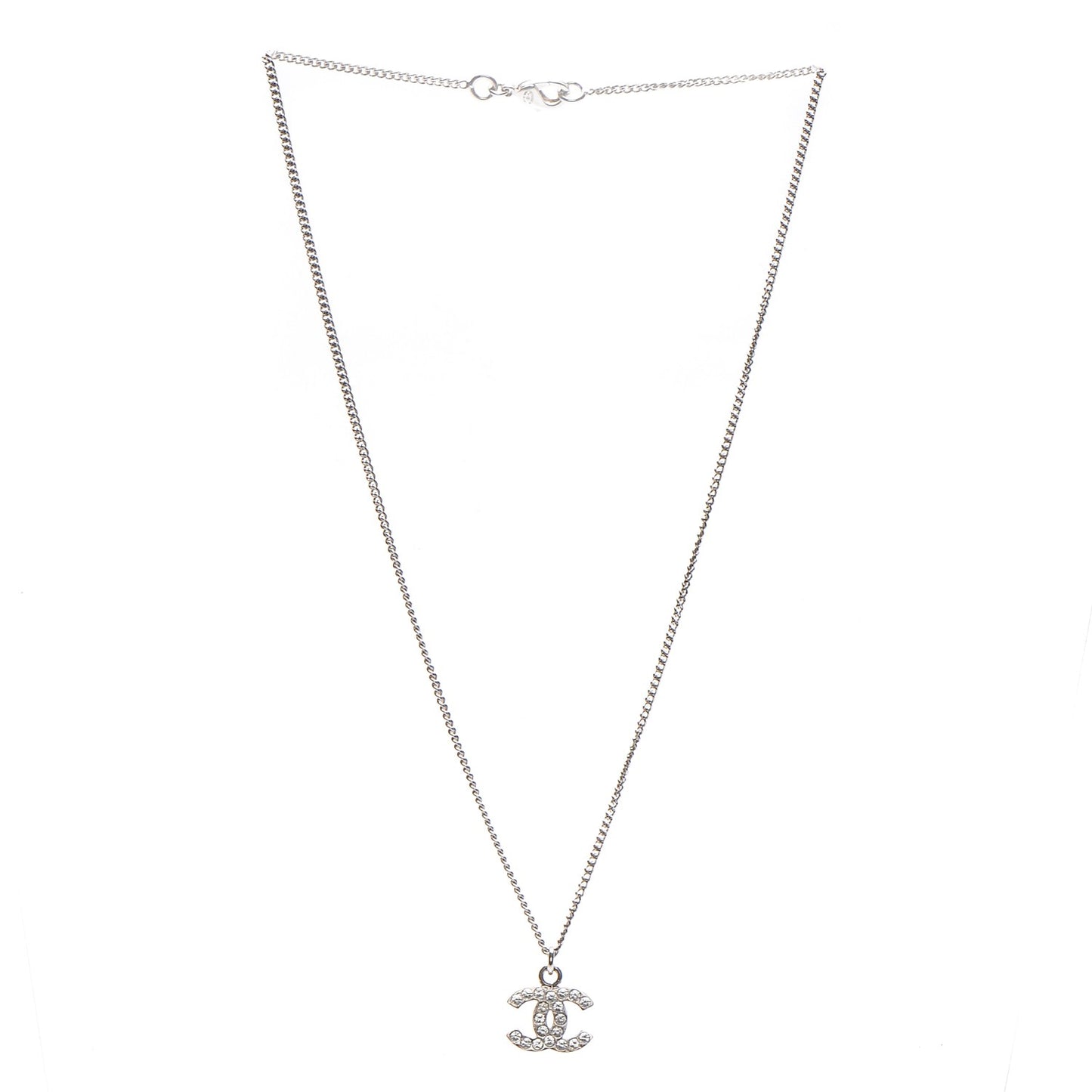 Crystal Timeless CC Necklace Silver