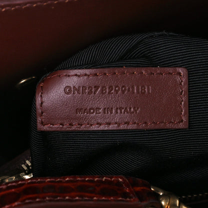 Saint Laurent Calfskin Crocodile Embossed Small Sac de Jour Dark Blood 7 of 10