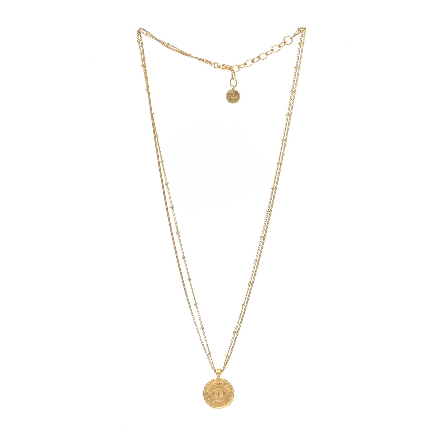 Metal Pendant Necklace Aged Gold