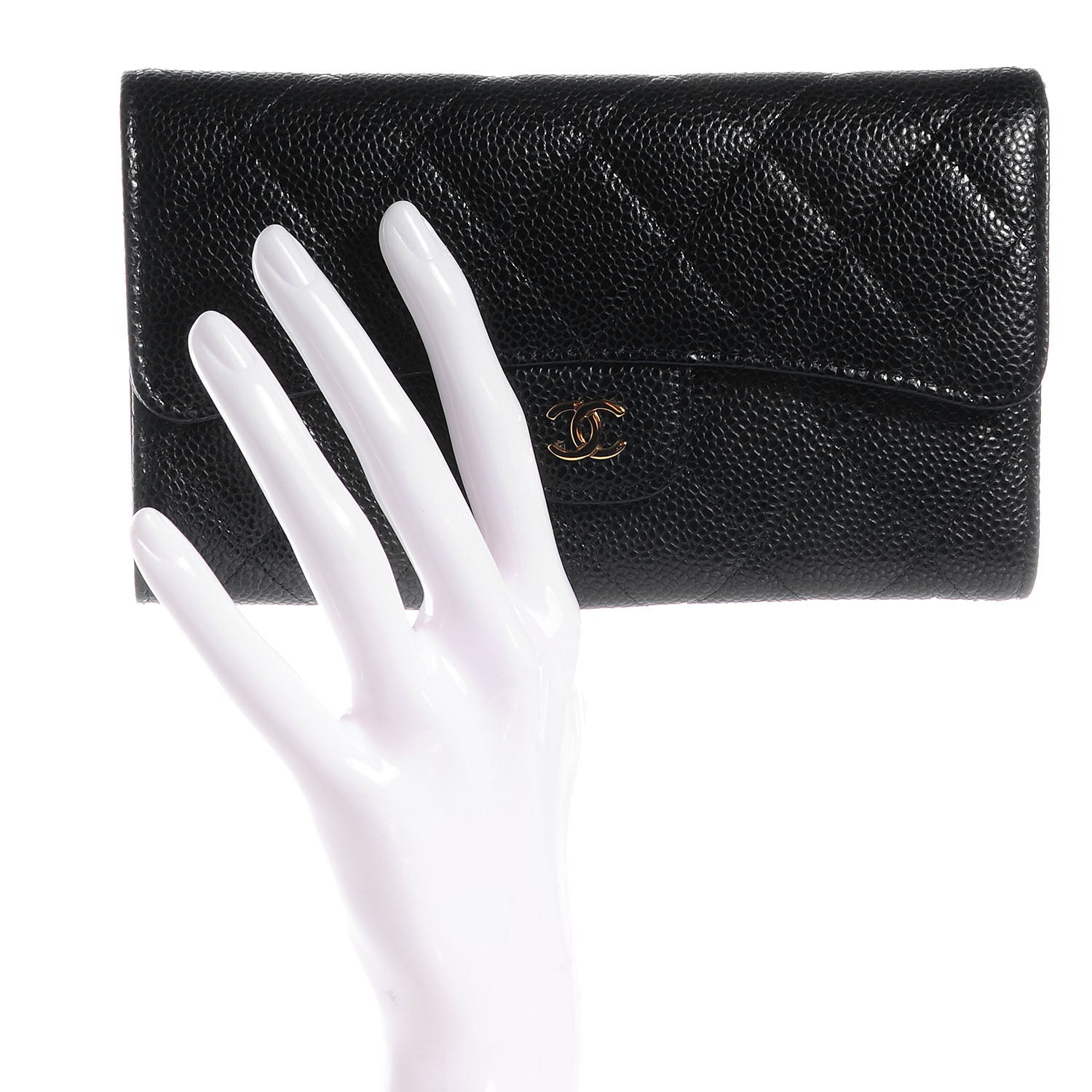 Chanel Caviar Quilted Large Flap Wallet Black 2 of 9