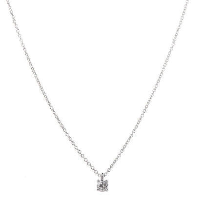 Tiffany Platinum Diamond .18ct Solitaire Pendant Necklace 4 of 6