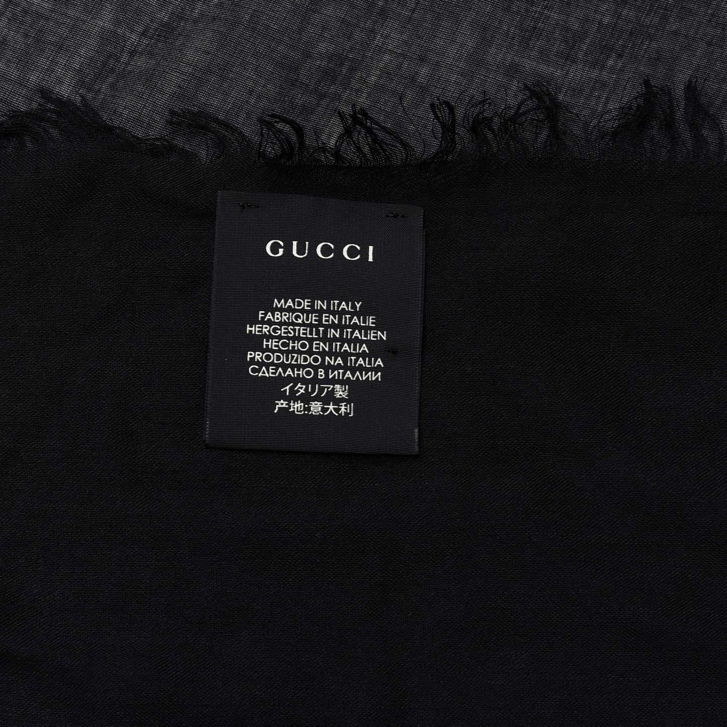 Modal Silk Logo Square Scarf Black